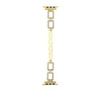 QNGMKBKTDZ Correa De Reloj For Mujer, Banda De 38mm Y 40mm Apta For IWatch De 41mm Y 45mm, Pulsera De Acero Inoxidable Brillante Apta For Series 8, 7, 6, 5, 4 Se(Diamond Gold,42mm 44mm 45mm 49mm)