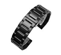 QNGMKBKTDZ Correa de reloj universal de acero inoxidable sólido for Tissot Fit for Hamilton Fit for Timex Citizen Watch Chain 20 mm 22 mm 24 mm Correa de hebilla de seguridad de metal(B Black,22mm)