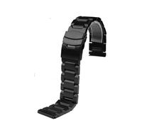 QNGMKBKTDZ Correa de reloj universal de acero inoxidable sólido for Tissot Fit for Hamilton Fit for Timex Citizen Watch Chain 20 mm 22 mm 24 mm Correa de hebilla de seguridad de metal(A Black,22mm)