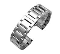 QNGMKBKTDZ Correa de reloj universal de acero inoxidable sólido for Tissot Fit for Hamilton Fit for Timex Citizen Watch Chain 20 mm 22 mm 24 mm Correa de hebilla de seguridad de metal(B silver,18mm)