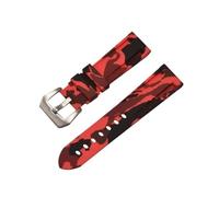 QNGMKBKTDZ Correa de silicona apta for Panerai, correa de camuflaje de 20mm, 22mm, 24mm y 26mm, correa de goma for reloj deportivo compatible con pulsera Samsung Watch 3/4(Red silver,24mm)