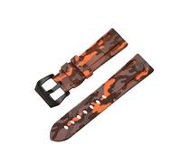 QNGMKBKTDZ Correa de silicona apta for Panerai, correa de camuflaje de 20mm, 22mm, 24mm y 26mm, correa de goma for reloj deportivo compatible con pulsera Samsung Watch 3/4(Orange balck,26mm)