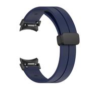 QNGMKBKTDZ Correa de silicona con hebilla plegable magnética for Samsung Galaxy Watch 6, 5, 4, 40mm, 44mm/5 Pro 45mm/4 6 Classic 43 47 42 46 Mm(Midnight Blue,Watch 6 Classic 43mm)