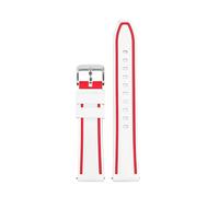 QNGMKBKTDZ Correa Deportiva De Silicona For Omega X Swatch Fit For Moonswatch Banda De Reloj De Liberación Rápida Hombres Mujeres Pulsera De Reemplazo De Goma De Doble Color 20 Mm(White red silver)