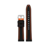 QNGMKBKTDZ Correa Deportiva De Silicona For Omega X Swatch Fit For Moonswatch Banda De Reloj De Liberación Rápida Hombres Mujeres Pulsera De Reemplazo De Goma De Doble Color 20 Mm(Black orange silver)