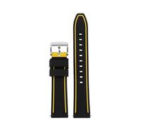 QNGMKBKTDZ Correa Deportiva De Silicona For Omega X Swatch Fit For Moonswatch Banda De Reloj De Liberación Rápida Hombres Mujeres Pulsera De Reemplazo De Goma De Doble Color 20 Mm(Black yellow silver)