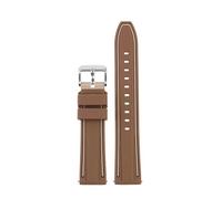 QNGMKBKTDZ Correa Deportiva De Silicona For Omega X Swatch Fit For Moonswatch Banda De Reloj De Liberación Rápida Hombres Mujeres Pulsera De Reemplazo De Goma De Doble Color 20 Mm(Dark brown silver)