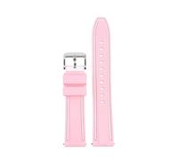 QNGMKBKTDZ Correa Deportiva De Silicona For Omega X Swatch Fit For Moonswatch Banda De Reloj De Liberación Rápida Hombres Mujeres Pulsera De Reemplazo De Goma De Doble Color 20 Mm(Pink white silver)