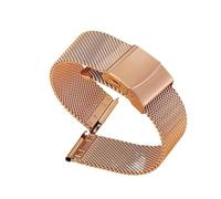 QNGMKBKTDZ Correa Milanesa De Metal Pulsera De Malla De 1,0 Mm Y 0,6 Mm Correa De Reloj De Acero Inoxidable Apta For Pulseras IWC Fit For Omega 12/14/16/18/20 Mm 22 Mm 24 Mm(0.6mm Mesh RoseGold,16mm)