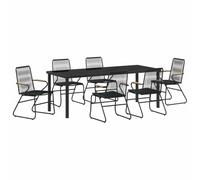 Qnhdfrt Juego de comedor de jardín de 5 piezas con mesa y sillas, color | Juego de asientos de acero con recubrimiento en polvo resistente a la intemperie para jardín, terraza y balcón con