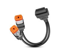 QNHEAY Adaptador de diagnóstico OBD2 para Motocicleta, Conector 2 en 1 de 4 Pines + 6 Pines, Apto para Harley, Muchos Modelos de Motocicleta, Cable de 12 Pulgadas