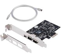 QNINE Tarjeta Firewire, adaptador PCIe Firewire para Windows 10, 3 puertos IEEE 1394, tarjeta controladora PCI Express para ordenador de sobremesa Windows 7 (no compatible con HP y Dell)