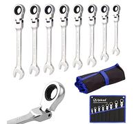 Qnkaa - Juego de 8 llaves de carraca combinadas flexibles SAE de 5/16" a 3/4", estándar, cabeza articulada