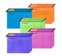 QNLEMON 20 Piezas A4 Archivos de Suspensión Archivadores de Polipropileno con Pestañas e Insertos de Tarjeta para Oficina Organización Trabajo en Casa