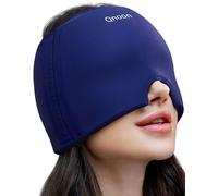 Qnoon - Gorro para aliviar el dolor de cabeza y migraña, bolsa de hielo sin olor para lesiones, reutilizable con gel caliente/frío para aliviar la migraña y el estrés