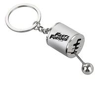 QNQA Fast and Furious 9 Llavero de Cambio Automático, Creativo de Aleación Metálica, Modelo de Transmisión Manual Plateado para Accesorios de Coche, Colgante de Carreras y Tuning