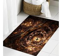 QNRWPHM Alfombrilla de Baño Absorbente Antideslizante Lavable,Alfombra de Ducha con Respaldo de Goma para Baño,Bañera,Abstracción Fractal de una máquina del Tiempo con Mecanismo de relojería,60x90cm