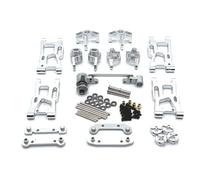 QOAKSDY Accesorios Coches RC para Wltoys 1/14 144001 144002 144010 1/12 124016 124017 124018 124019 124007 para RIaarIo XDKJ-001 XDKJ-006 AM-X12 RC Piezas De Mejora Accesorios Metal(Silver)