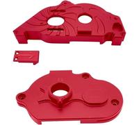 QOAKSDY Caja de Cambios RC para Arrma para Senton para Typhon para Granite 4X4 550 1/10 RC Truck Reemplazar Juego De Tapa Engranaje Montaje Motor Aleación Aluminio(Red)