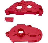 QOAKSDY Caja de Cambios RC para Arrma para Senton para Typhon para Granite 4X4 550 Juego De Cubierta Engranaje Montaje Motor Aluminio para Camión 1/10 RC Piezas Repuesto(Red)