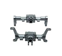 QOAKSDY Eje Completo Recto con para Xiaoqi para FCX24 para FMS 1/24 RC Car Piezas De Actualización Proceso Metal CNC Conjunto Eje Delantero Y Trasero Carcasa(Gray)