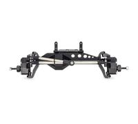 QOAKSDY Eje Completo Recto con Pour SCX10 III Pour Capra H10 Pour Optic 1/10 RC Pièces De Mise À Niveau Pour Voitures Ensemble D'essieux Portiques Décalés En Aluminium Avec Support Servo(Black,Front)
