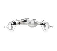 QOAKSDY Eje Completo Recto con Pour SCX10 III Pour Capra H10 Pour Optic 1/10 RC Pièces De Mise À Niveau Pour Voitures Ensemble D'essieux Portiques Décalés En Aluminium Avec Support Servo(Silver,Rear)