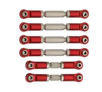 QOAKSDY Ejes de Transmisión para Arrma para Granite para SENTON para VORTEKS para Typhon para Big For Rock 1/10 RC Piezas Mejora De Coche Juego Eslabones Varilla Amarre Metal(Red)