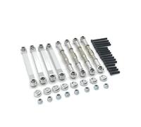 QOAKSDY Enlace del Chasis para MN D90 D91 D96 D99 D99S MN90 MS 1/12 RC Cars Metal para Chasis Barras De Tracción Enlace Suspensión Barra De Acoplamiento Piezas De Actualización(Silver)