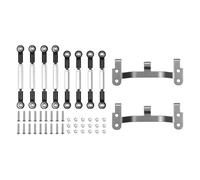 QOAKSDY Enlace del Chasis para MN para WPL D90 D91 C14 C24 Accesorios para Coche RC 1/16, Juego De Barras De Dirección con Distancia Entre Ejes De Aleación De Aluminio(Black)