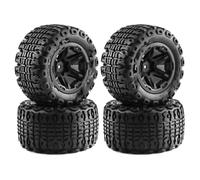 QOAKSDY Llanta Beadlock Rueda para Axial SCX10 para Pro para Capra para UTB18 TRX4 para Redcat 4 Uds 110 * 38MM Neumáticos De Rueda 1,9 "1/10 Coche Trepador Control Remoto(Black)