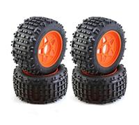 QOAKSDY Llanta Beadlock Rueda para TRAXXAS para Trineo para E-Revo para ARRMA para Kraton para Outcast 1/8 1/10 RC Car 4 Piezas Neumático De Camión 152 Mm con Rueda Hexagonal 12(Orange)