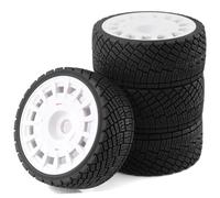 QOAKSDY Neumáticos Coche RC para ARRMA para TRXS para Redcat para Team para Losi WR8 1/7 1/8 RC para Rally Piezas Todoterreno 4 Neumáticos De 100 Mm, Rueda Hexagonal 17(White)