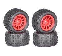 QOAKSDY Neumáticos Coche RC para ARRMA para Typhon para GROM para Granite 1/18 Piezas De Mejora para Camión RC Accesorios Repuesto 4 Neumáticos Hexagonales 12 Mm(Red)