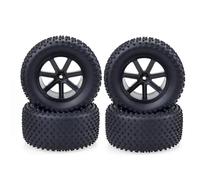 QOAKSDY Neumáticos RC para HSP 1/10 RC Todoterreno para Camión del Desierto, Neumáticos Esponja De Goma 102MM, Llantas, para Cubo Hexagonal 12mm para Coche, 4 Uds(Black)
