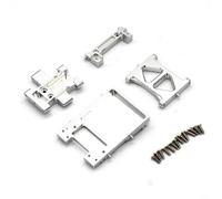 QOAKSDY Piezas RC Compatible con FMS para Fire para Horse para EAZYRC para Thunder para Storm 1/18 RC Coche Metal Caja De Cambios De Dirección Base Barra Trasera para Asiento(Silver)