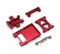 QOAKSDY Piezas RC Compatible con FMS para Fire para Horse para EAZYRC para Thunder para Storm 1/18 RC Coche Metal Caja De Cambios De Dirección Base Barra Trasera para Asiento(Red)