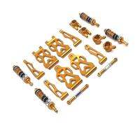 QOAKSDY Piezas RC Compatible con SCY 16101 para JJRC D843-YW Q117A Q130A 1/16 RC Brazo De Suspensión De Coche Taza De Dirección Buje Trasero Varillaje De Dirección Amortiguador(Yellow)