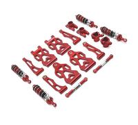 QOAKSDY Piezas RC Compatible con SCY 16101 para JJRC D843-YW Q117A Q130A 1/16 RC Brazo De Suspensión De Coche Taza De Dirección Buje Trasero Varillaje De Dirección Amortiguador(Red)