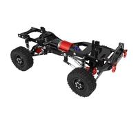 QOAKSDY Piezas RC Compatible con WPL C14 C24 1/16 RC Coche Marco Ensamblado De Metal para Chasis Eje Caja De Cambios Juego De Varillas De Tracción Piezas Accesorios Actualización Completa(Black)