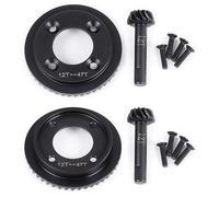 QOAKSDY Piezas RC para 8IGHT-T para RTR 4WD 1/8 RC Truggy, Piezas De Mejora, Conjunto De Diferencial De Engranaje Delantero Trasero De Acero 47T 12T(Rear and Front)