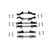 QOAKSDY Piezas RC para LOSI para Mini-T 2,0 2WD para Stadium 1/18 RC Coche Camión Metal Ajustable Delantero Trasero Dirección Barra Enlace Conjunto(Black)