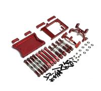 QOAKSDY Piezas RC para MN D90 para MN98 para MN99S Metal para Varilla De Enlace del Chasis Servo Montaje Amortiguador Haz Set 1/12 RC Piezas De Actualización De Coche(Red)