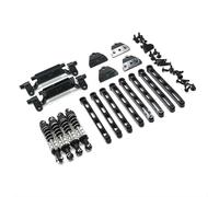 QOAKSDY Piezas RC para MN para MN78 1/12 RC Cars Parts Metal Upgrade, Barra De Acoplamiento, Amortiguador, Varilla para Asiento, Soporte De Amortiguación, Traje(Black)