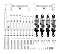 QOAKSDY RC Accesorio del Coche para MN D90 MN91 MN96 MN98 MN99S 1/12 Chasis Barra Enlace Soporte Montaje Tracción Dirección Juego Amortiguadores Actualizaciones Piezas Coche RC Accesorios(Silver)