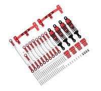 QOAKSDY RC Accesorio del Coche para WPL C14 C24 1/16 Varilla Enlace Chasis Metal Soporte Montaje Tracción Juegos Amortiguadores Modificación Accesorios Coche RC Piezas Actualización(Red)