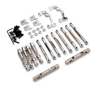 QOAKSDY RC Accesorio del Coche para WPL C14 C24 C24-1 C54 1/16 Chasis Metal Barra Enlace Montaje Tracción Amortiguador Eje Transmisión Juego Modificación Piezas De Actualización Coche RC(Silver)