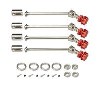 QOAKSDY RC Accesorios para 1/10 para Traxxas para Maxx para WideMaxx 4 Piezas Eje De Transmisión Extendido Acero Metálico CVD con Rueda Estriada Hex 8996X Actualización Automóvil RC