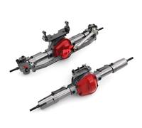 QOAKSDY RC Accesorios para Axial SCX10 1/10 RC Crawler Car Upgrade Parts Eje CNC Metal RC Delantero y Trasero con Adaptador Servo Accesorios