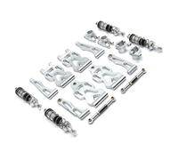 QOAKSDY RC Accesorios para SCY 1/16 16101 para Jjrc D843-YW Q117A Q130A B RC Coche Brazo De Suspensión Metal Copa Dirección Buje Trasero Varillaje Amortiguador(Silver)